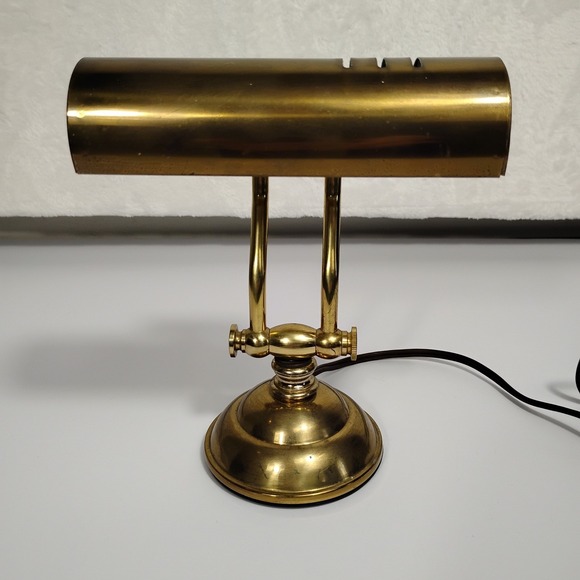 Underwriters Laboratories Brass Portable‎ Bankers Lamp Student Lawyer Desk - Picture 1 of 11